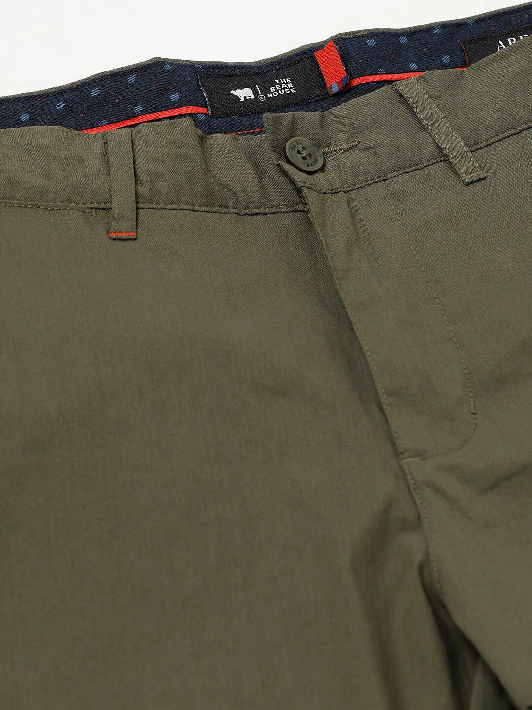 THE BEAR HOUSE Men Tapered Fit Mid-Rise Pure Cotton Chinos - Image 6