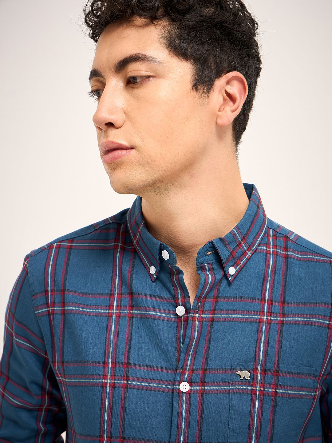 THE BEAR HOUSE Men Tartan Checked Slim Fit Casual Shirt - Image 2