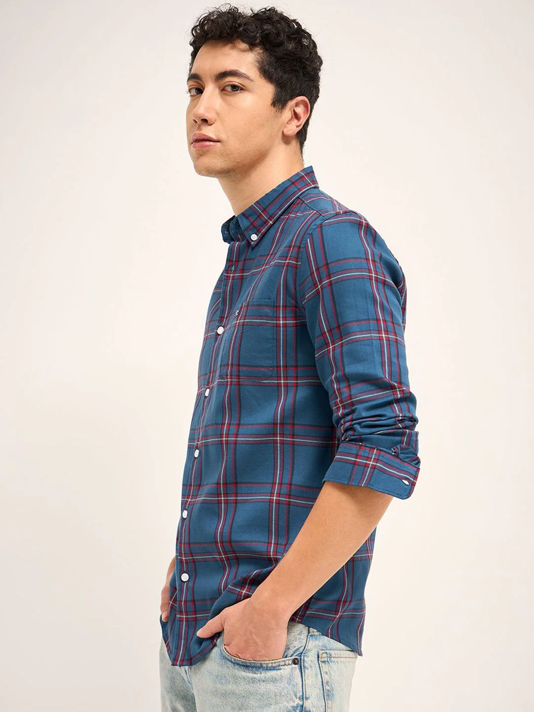 THE BEAR HOUSE Men Tartan Checked Slim Fit Casual Shirt - Image 3