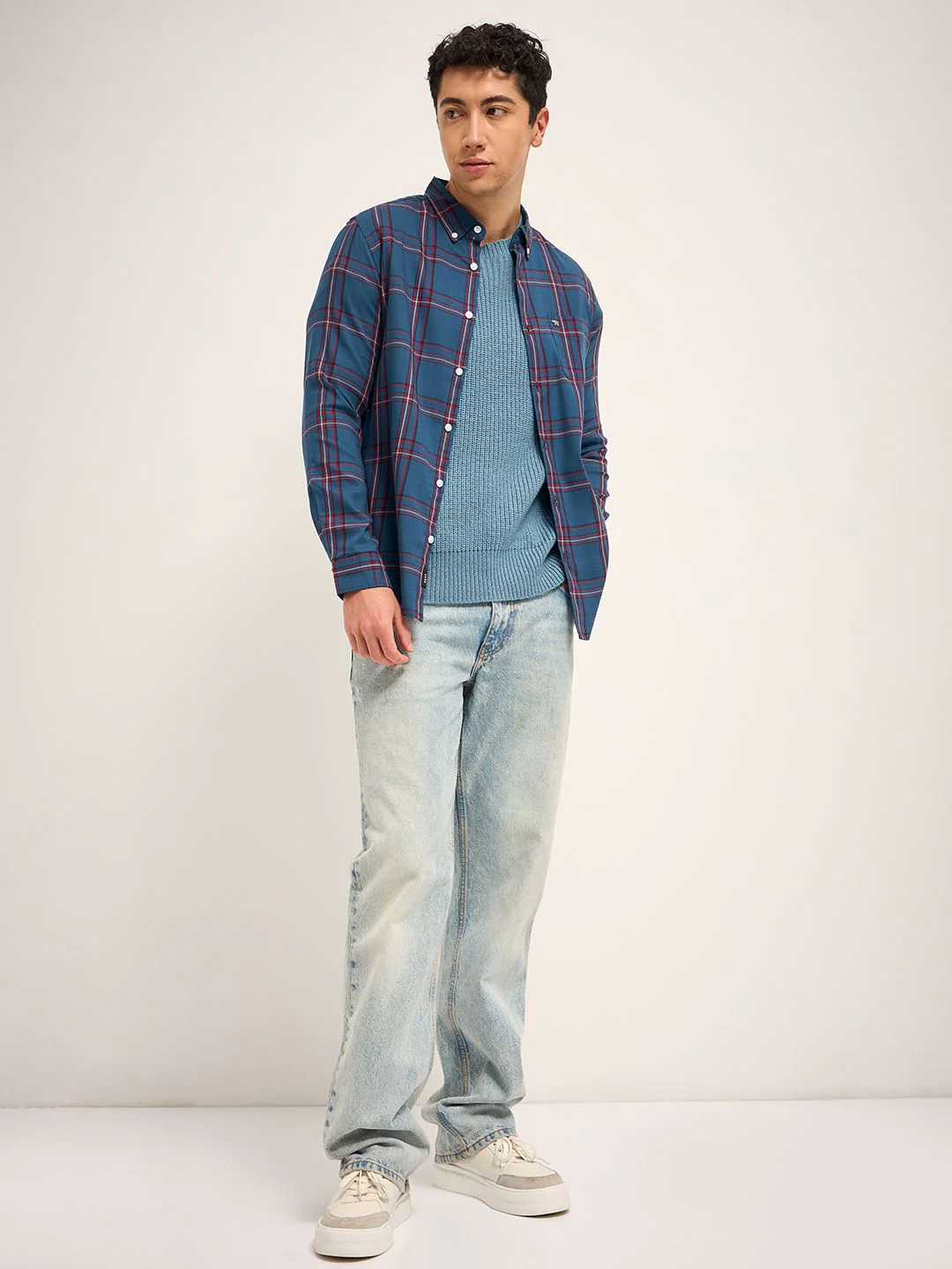 THE BEAR HOUSE Men Tartan Checked Slim Fit Casual Shirt - Image 4