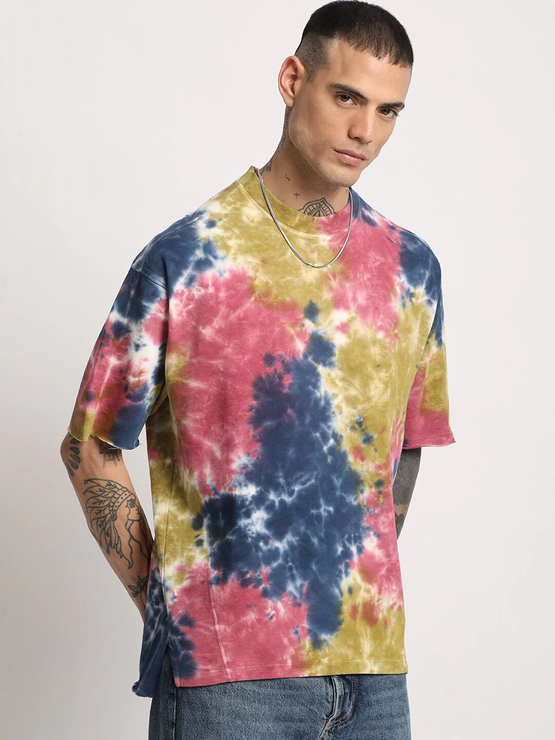 THE BEAR HOUSE Men Tie & Dye Loose Fit Cotton T-Shirt - Image 5