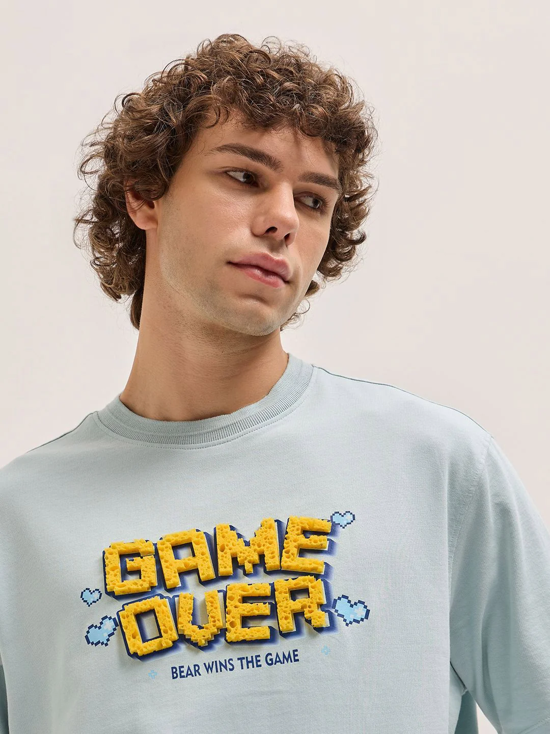 THE BEAR HOUSE Men Typography Applique Round Neck Cotton Relaxed Fit T-shirt - Image 2