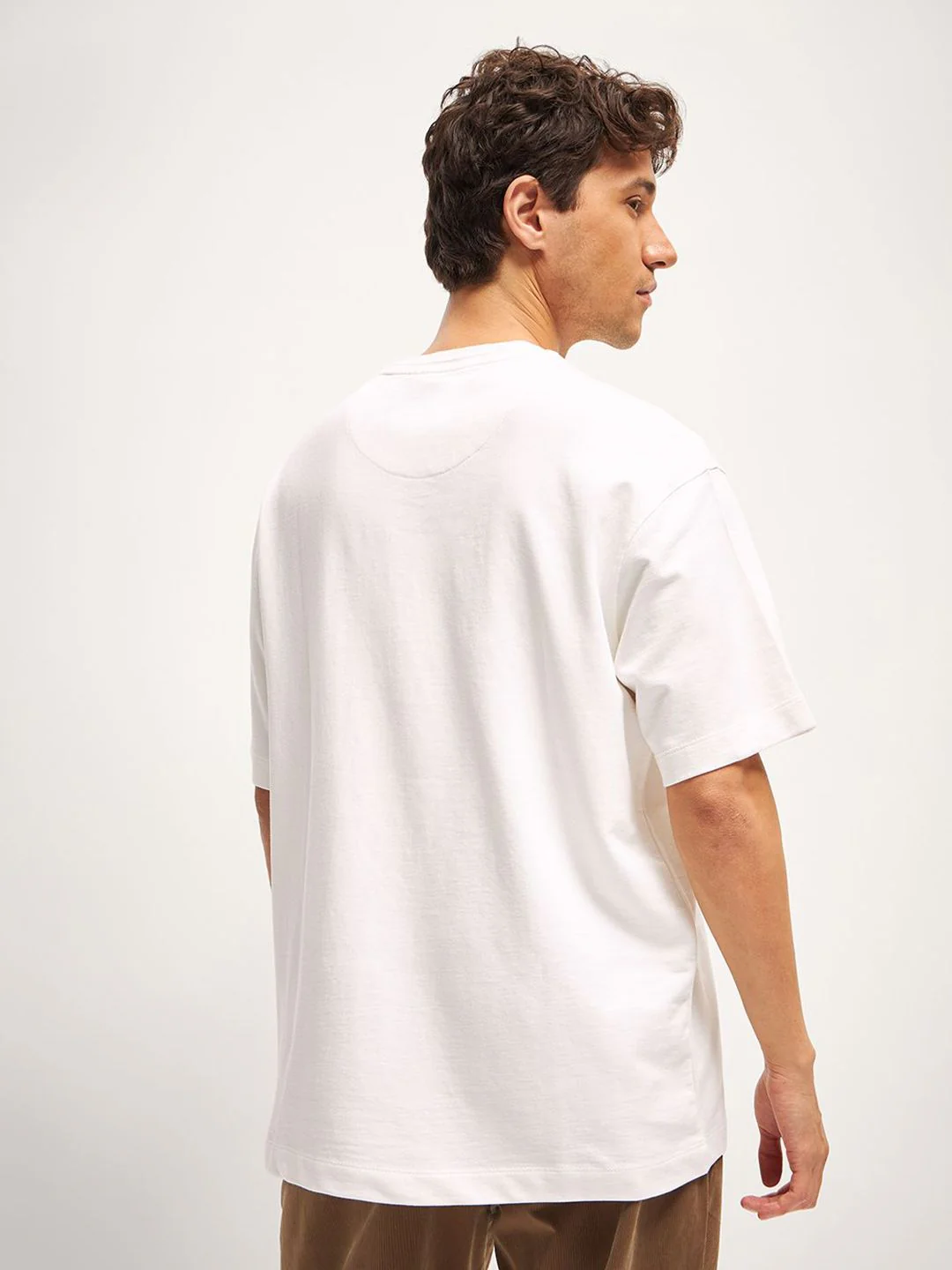 THE BEAR HOUSE Men Typography Printed Round Neck Pure Cotton Oversized T-Shirt - Image 5