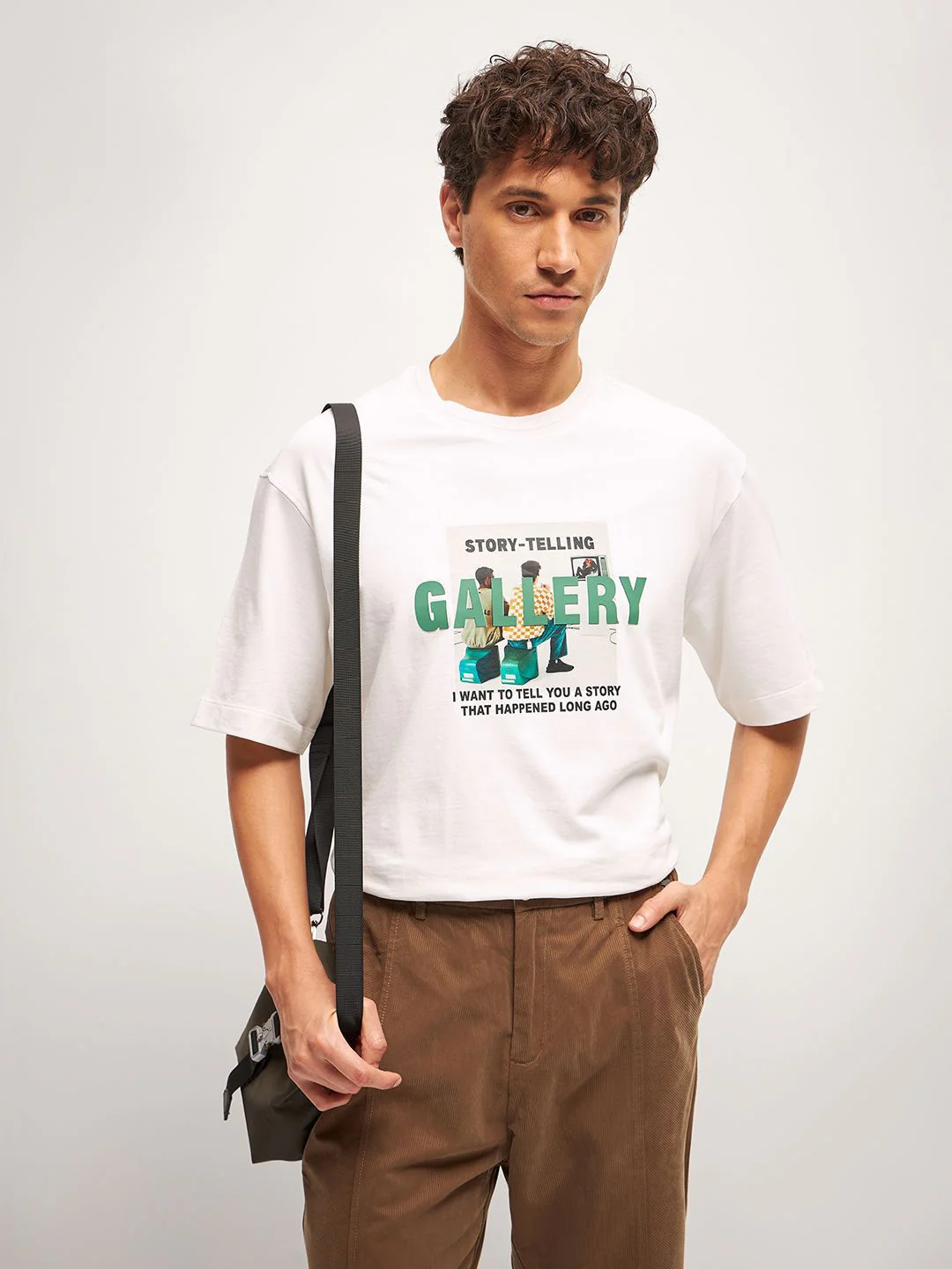 THE BEAR HOUSE Men Typography Printed Round Neck Pure Cotton Oversized T-Shirt - Image 6