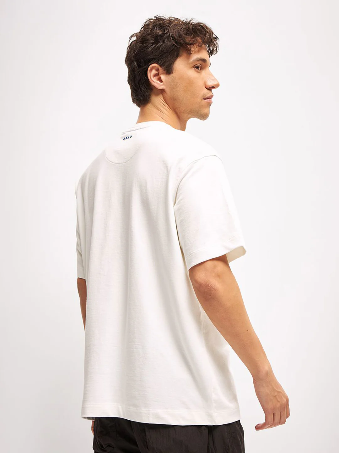 THE BEAR HOUSE Men Typography Printed Round Neck Cotton Oversized T-shirt - Image 5
