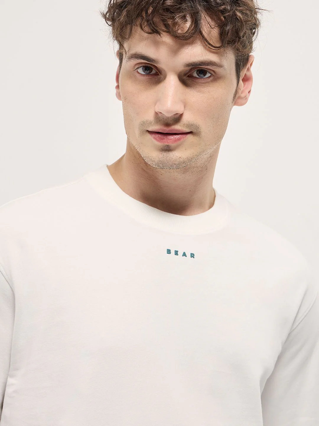 THE BEAR HOUSE Men Typography Printed Round Neck Cotton Oversized T-shirt - Image 2