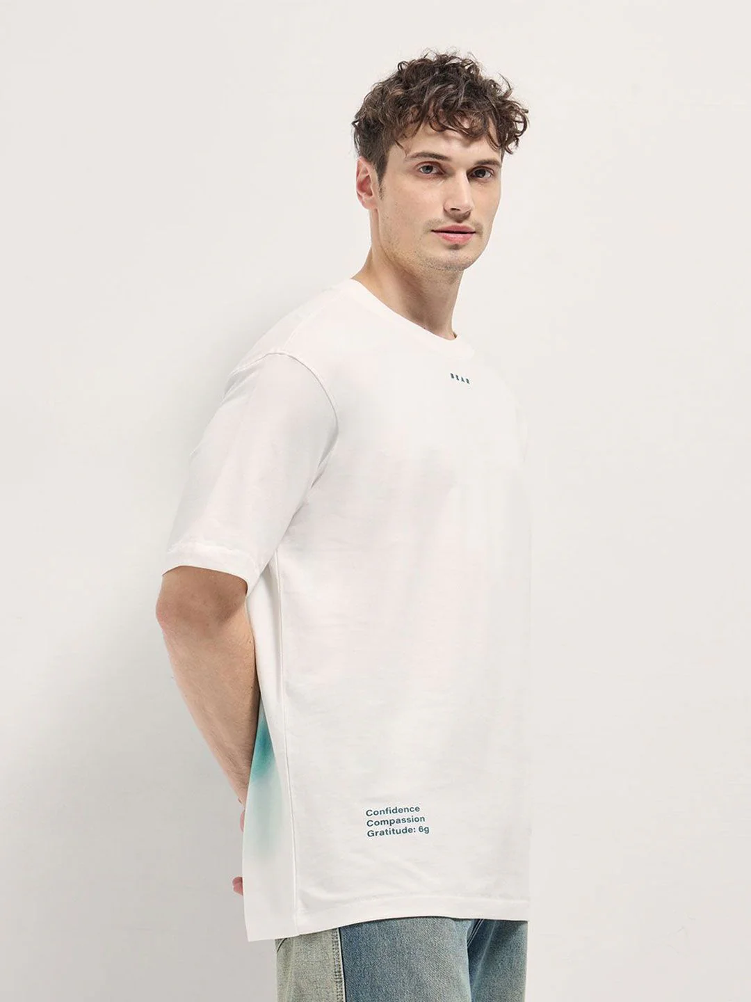 THE BEAR HOUSE Men Typography Printed Round Neck Cotton Oversized T-shirt - Image 5
