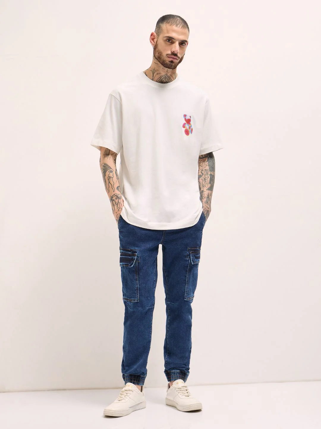 THE BEAR HOUSE Men Typography Printed Round Neck Cotton Relaxed Fit T-shirt - Image 6