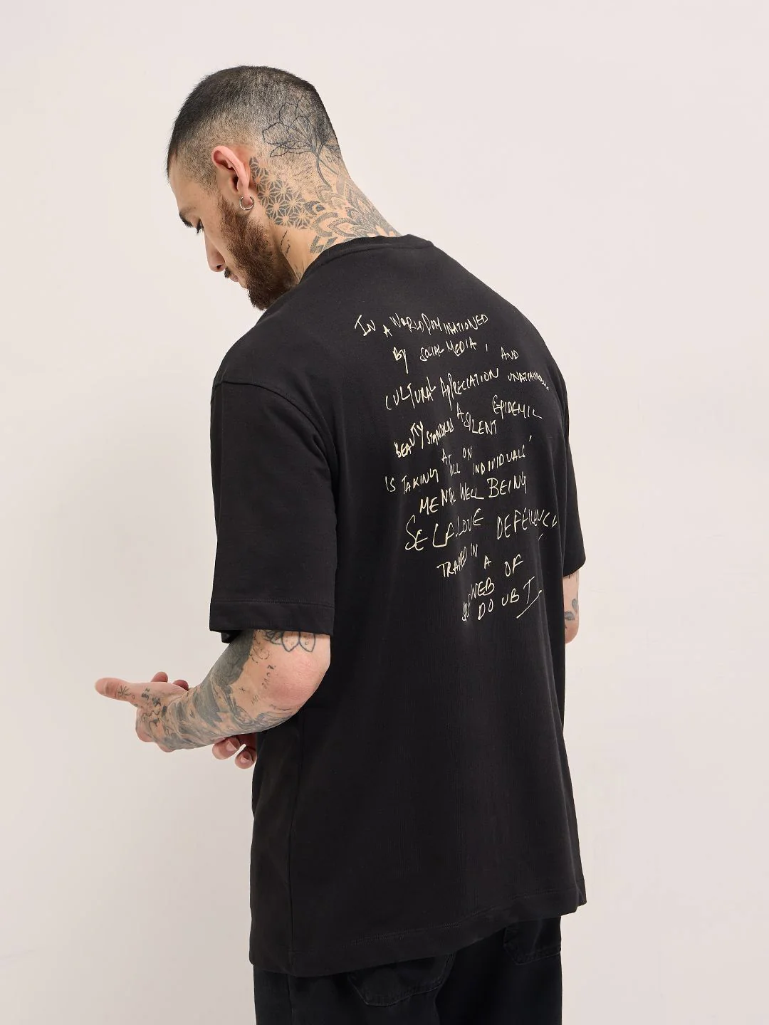 THE BEAR HOUSE Men Typography Printed Round Neck Cotton Relaxed Fit T-shirt - Image 5