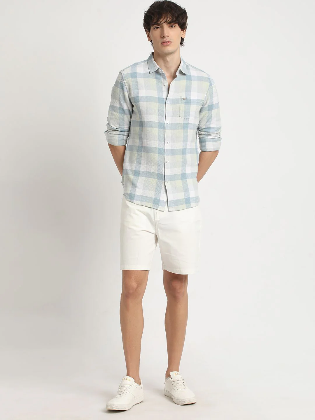THE BEAR HOUSE Men's Checked Slim Fit Casual Shit - Image 6