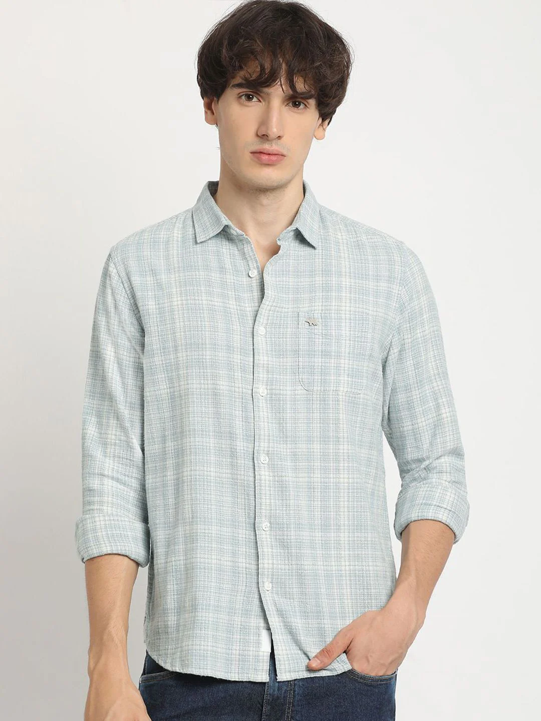 THE BEAR HOUSE Men's Checkered Slim Fit Casual Shirt - Image 2
