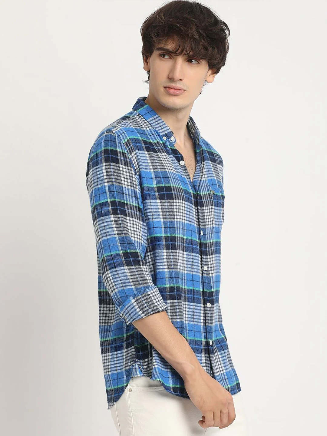 THE BEAR HOUSE Men's Pure Cotton Checked Slim Fit Casual Shit - Image 5