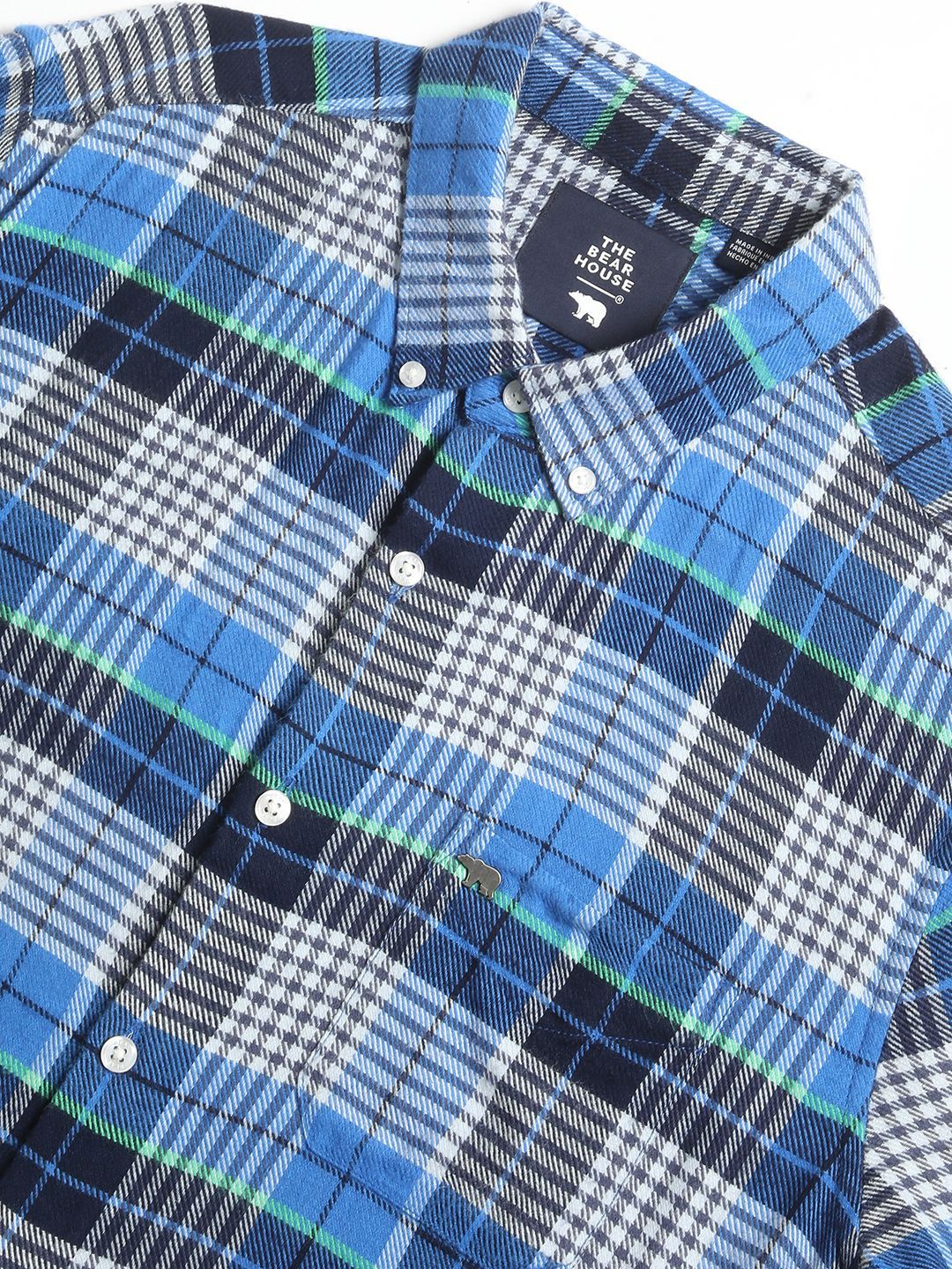 THE BEAR HOUSE Men's Pure Cotton Checked Slim Fit Casual Shit - Image 7