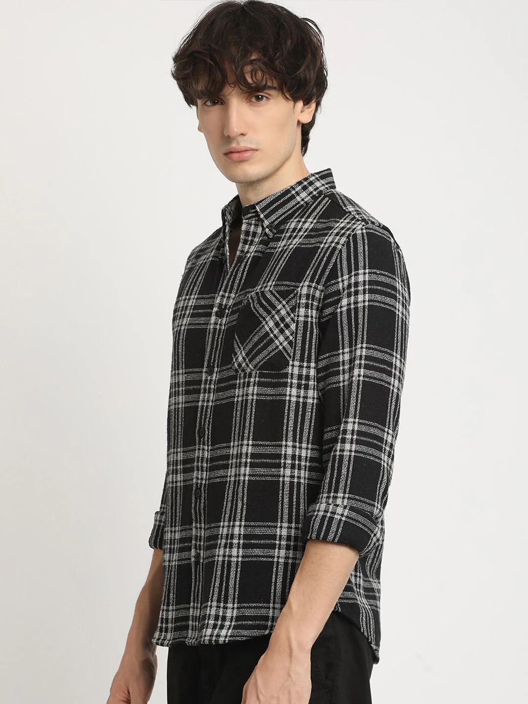 THE BEAR HOUSE Men's Checkered Slim Fit Casual Shit - Image 5