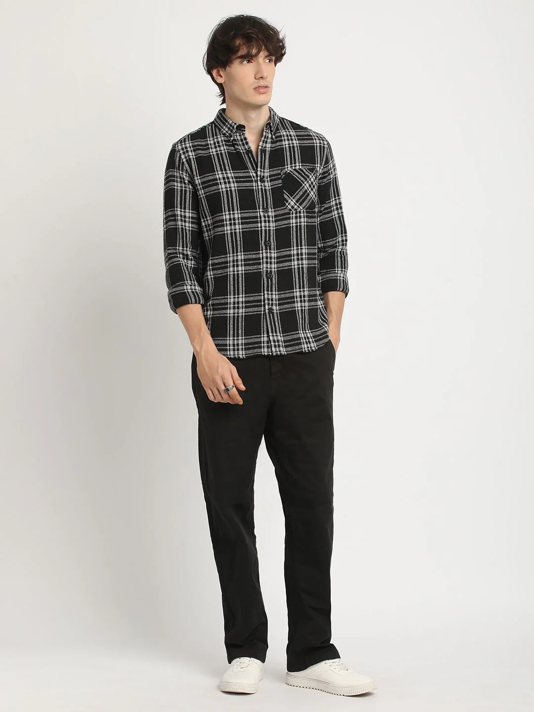 THE BEAR HOUSE Men's Checkered Slim Fit Casual Shit - Image 6