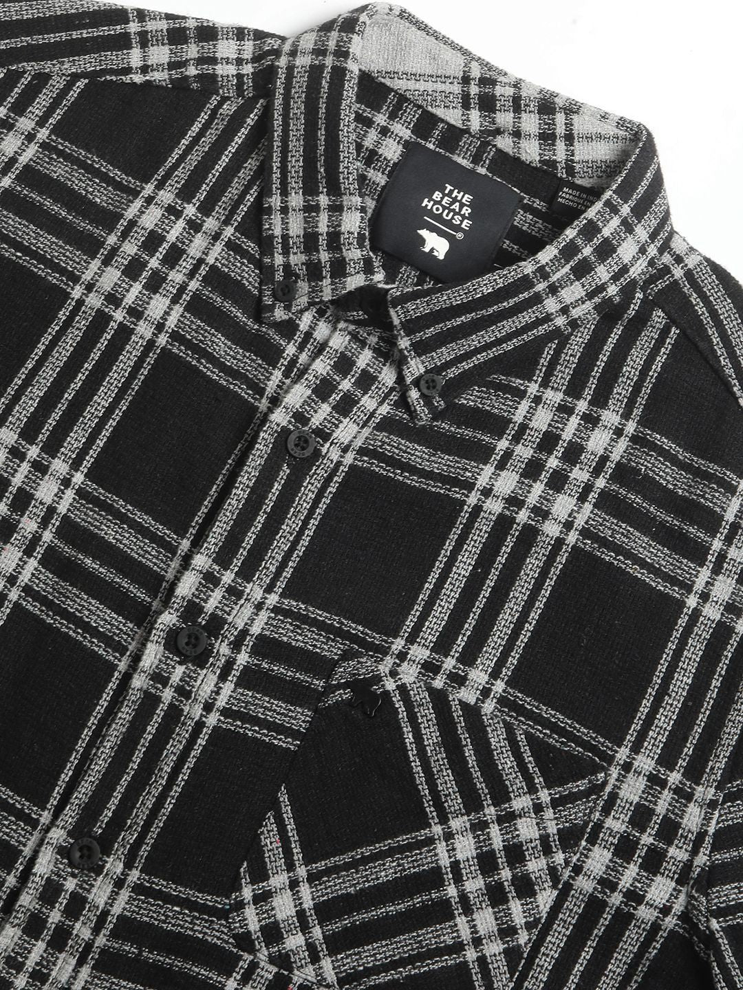 THE BEAR HOUSE Men's Checkered Slim Fit Casual Shit - Image 7