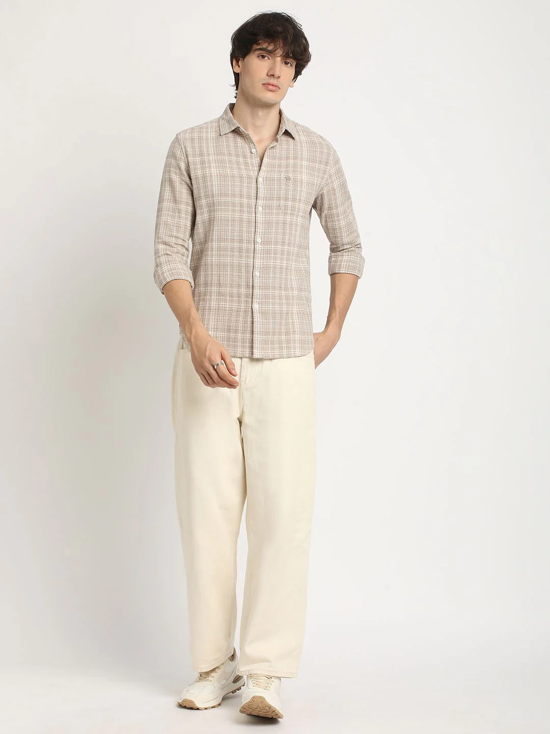 THE BEAR HOUSE Men's Checkered Slim Fit Casual Shit - Image 6