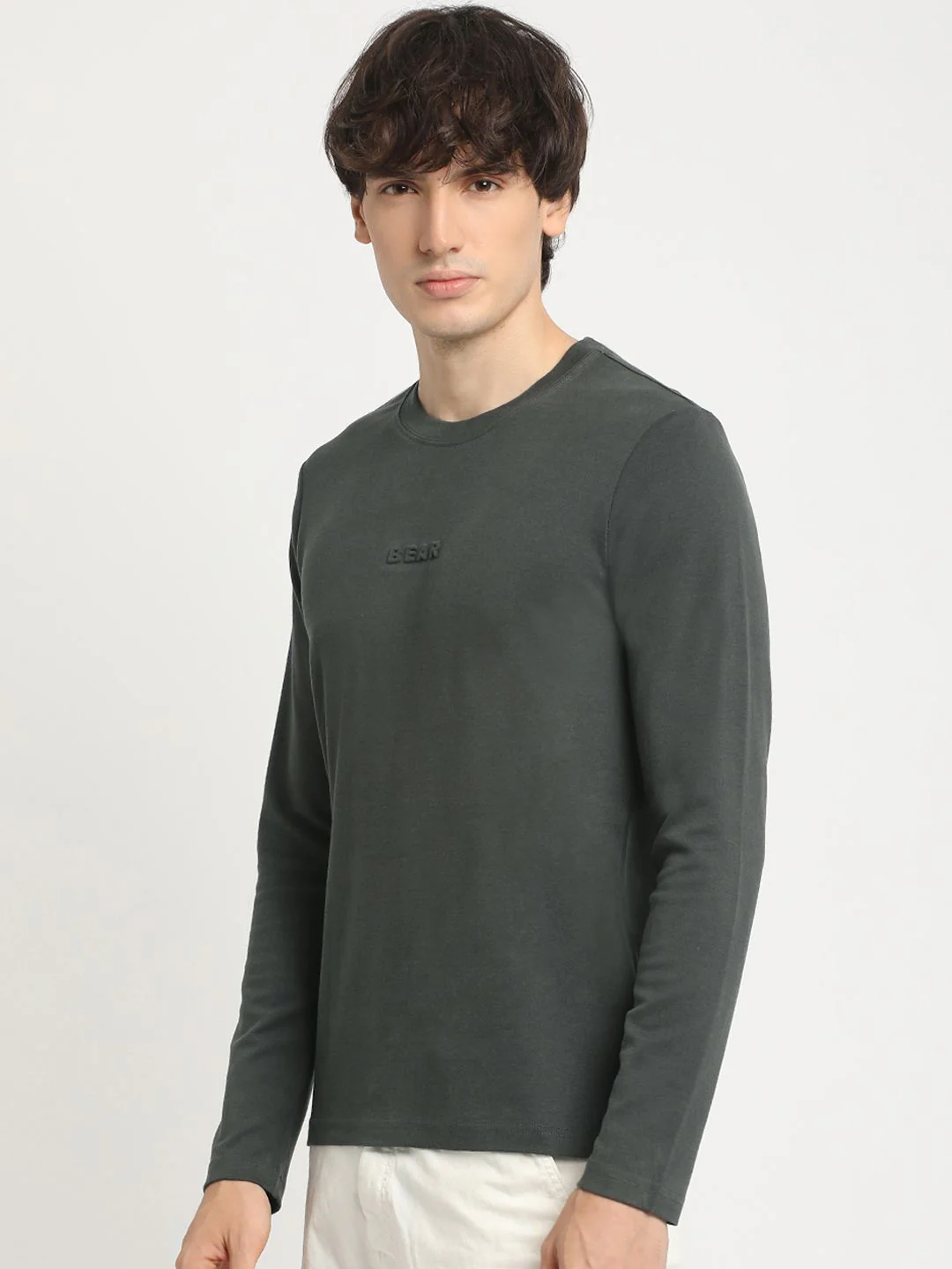 THE BEAR HOUSE Men's Crew Neck Full sleeve Solid T-shirt - Image 5