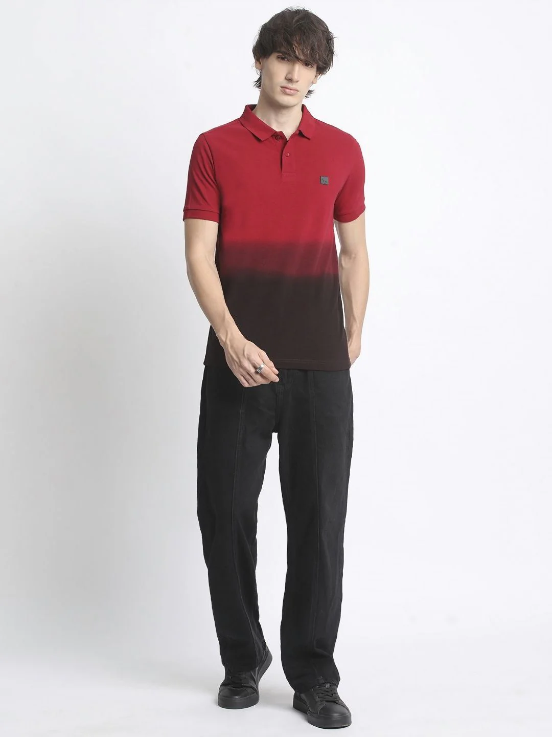 THE BEAR HOUSE Men's Ombre Cotton Regular Fit Polo Collar Tshirt - Image 6