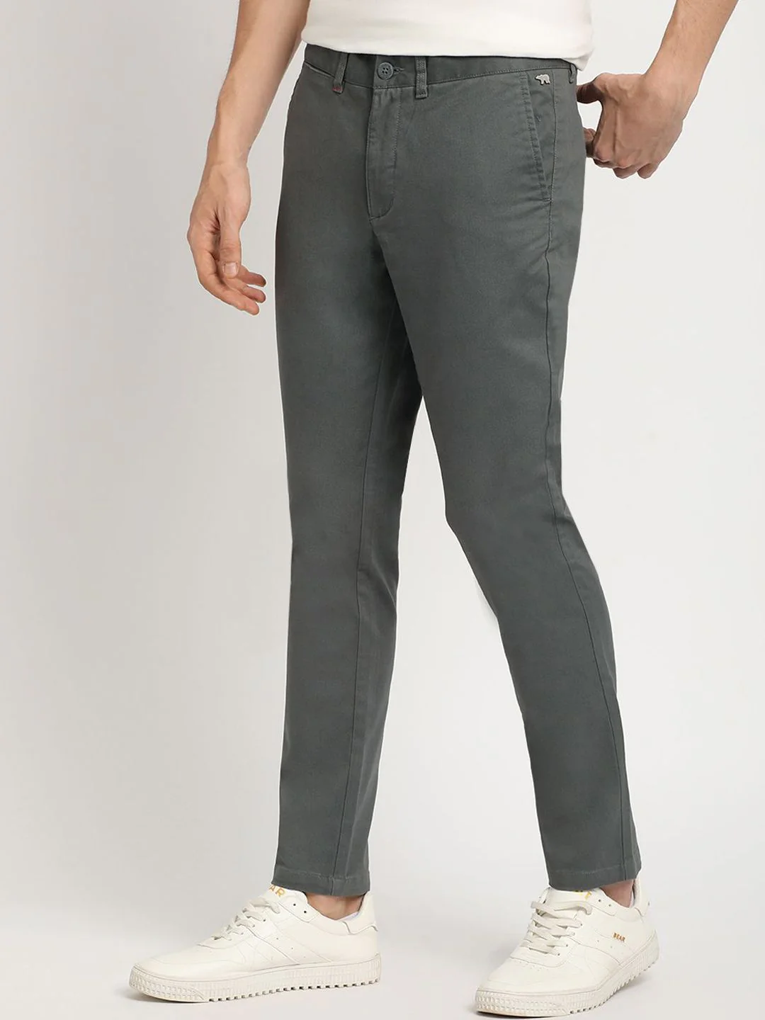 THE BEAR HOUSE Men's Slim Fit Mid Rise Casual Trouser - Image 3