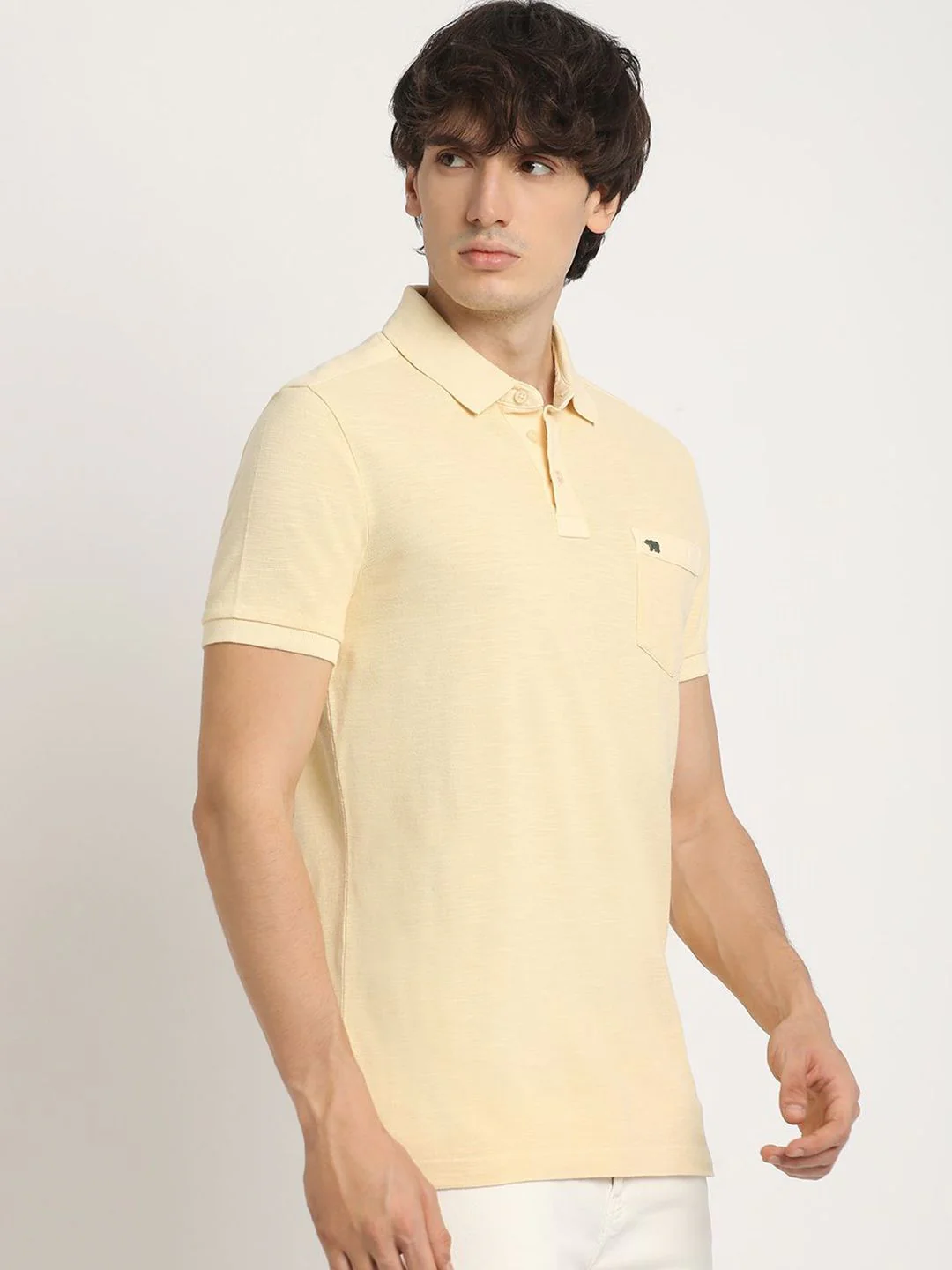 THE BEAR HOUSE Men's Solid Regular Fit Polo T-shirt - Image 5