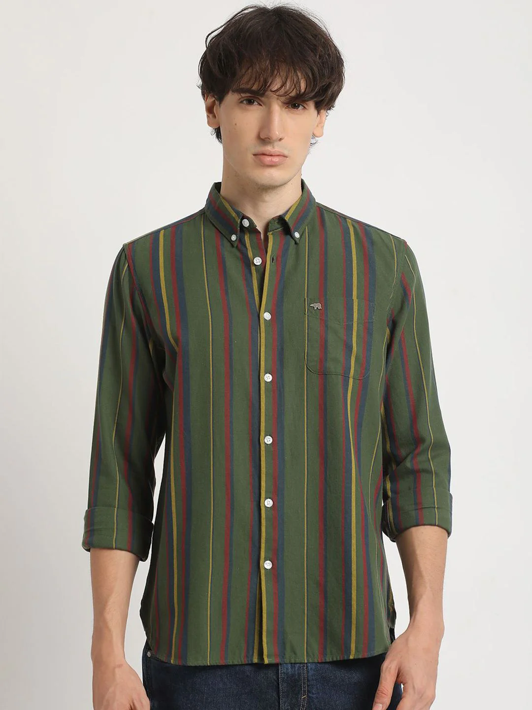 THE BEAR HOUSE Men's Striped Slim Fit Casual Shirt - Image 2