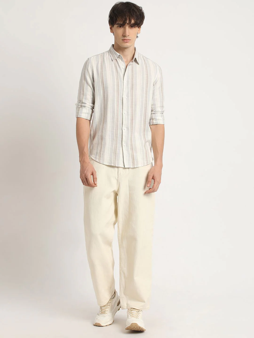 THE BEAR HOUSE Men's Striped Slim Fit Casual Shirt - Image 6