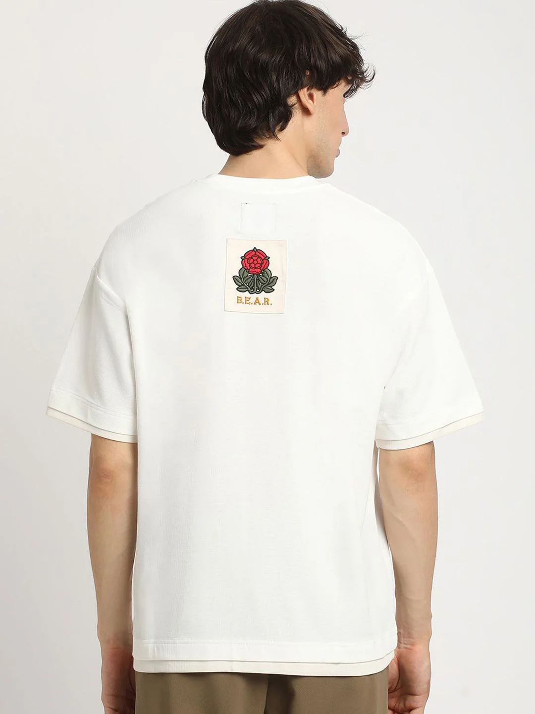 THE BEAR HOUSE Oversized Applique Design Crew Neck T-shirt - Image 2