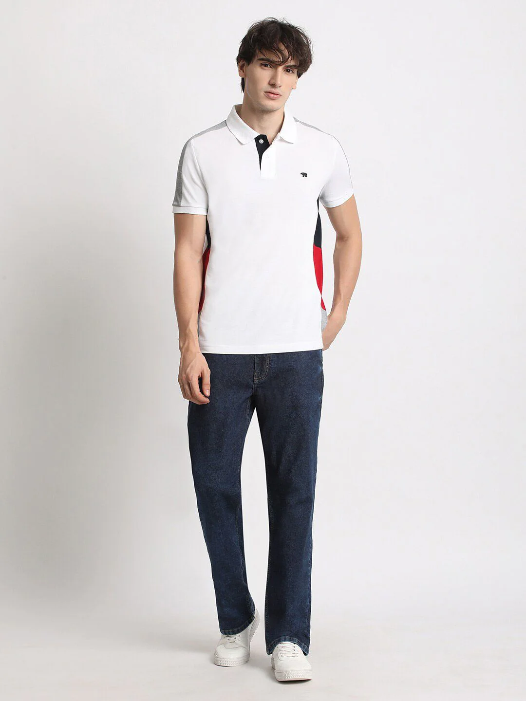 THE BEAR HOUSE Polo Collar Cotton Slim Fit T-shirt - Image 6