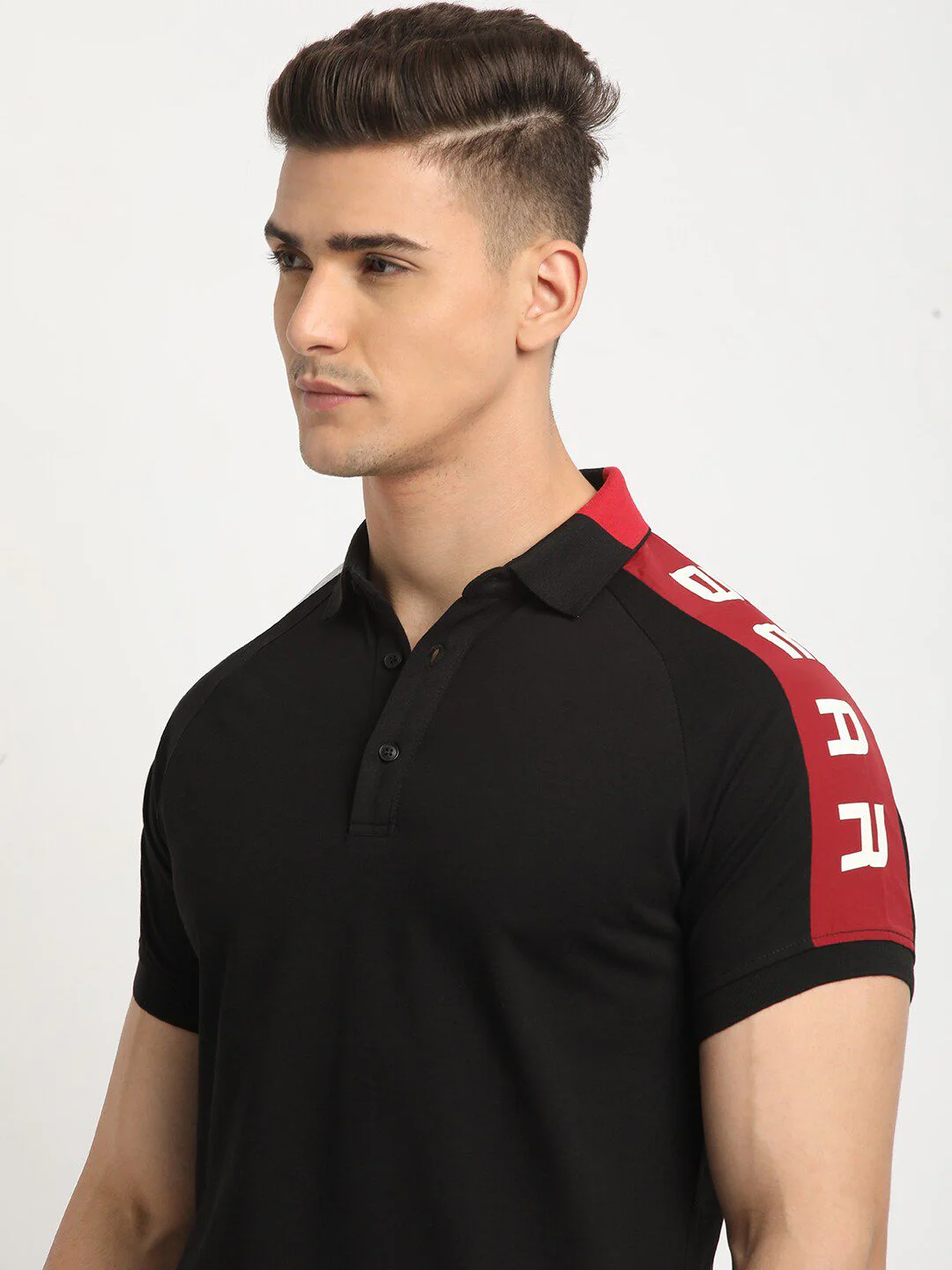 THE BEAR HOUSE Polo Collar Raglan Sleeves Slim Fit T-shirt - Image 3