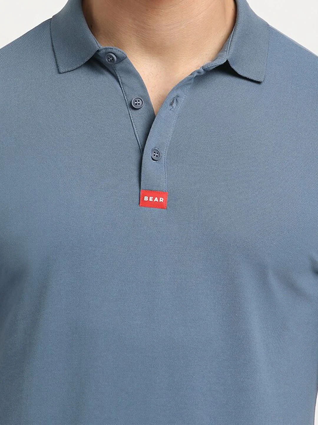 THE BEAR HOUSE Polo Collar Short Sleeves Slim Fit T-shirt - Image 3