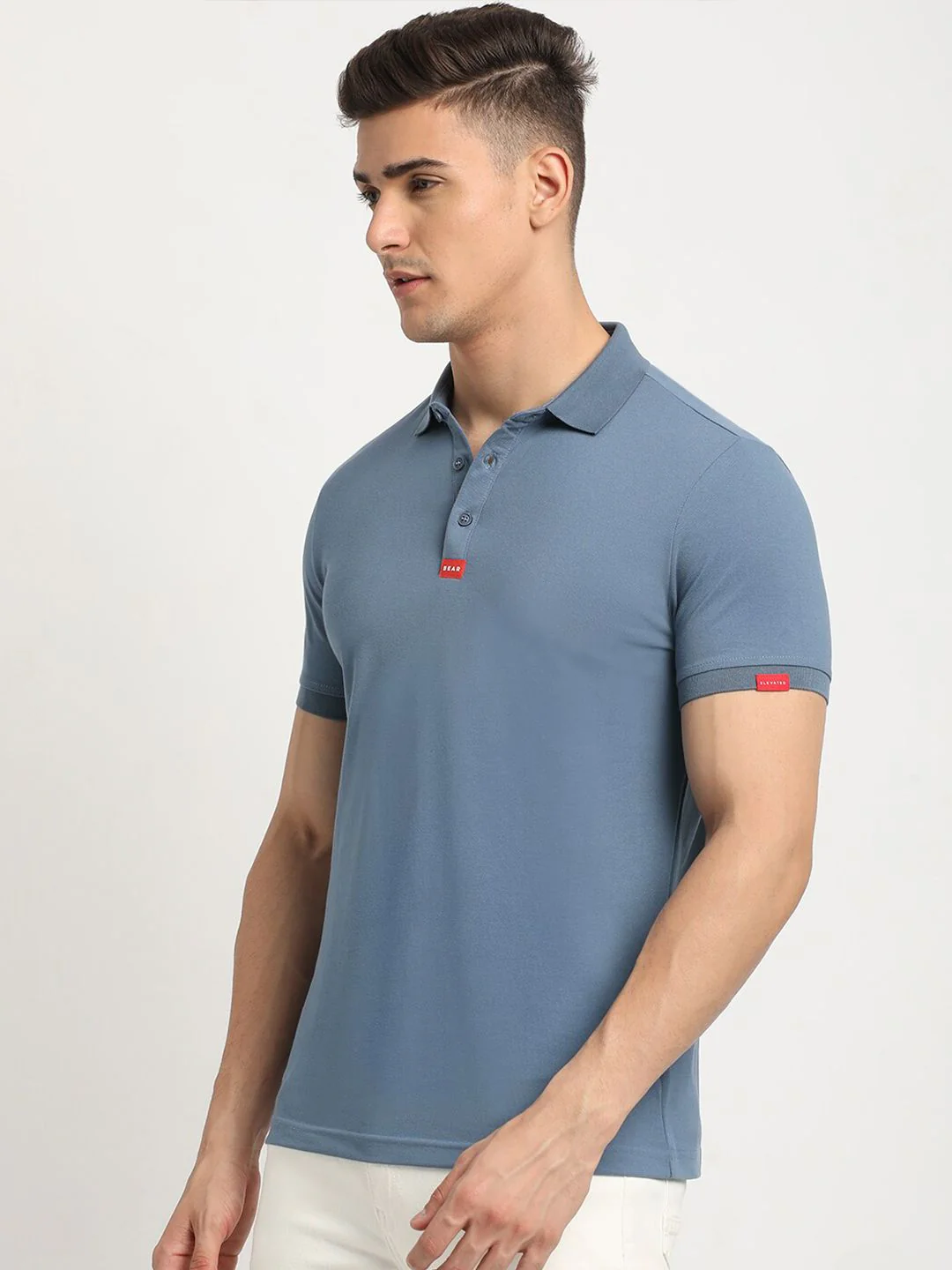 THE BEAR HOUSE Polo Collar Short Sleeves Slim Fit T-shirt - Image 5