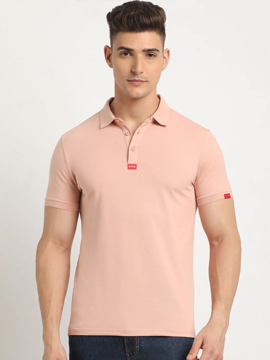 THE BEAR HOUSE Polo Collar Short Sleeves Slim Fit T-shirt - Image 2
