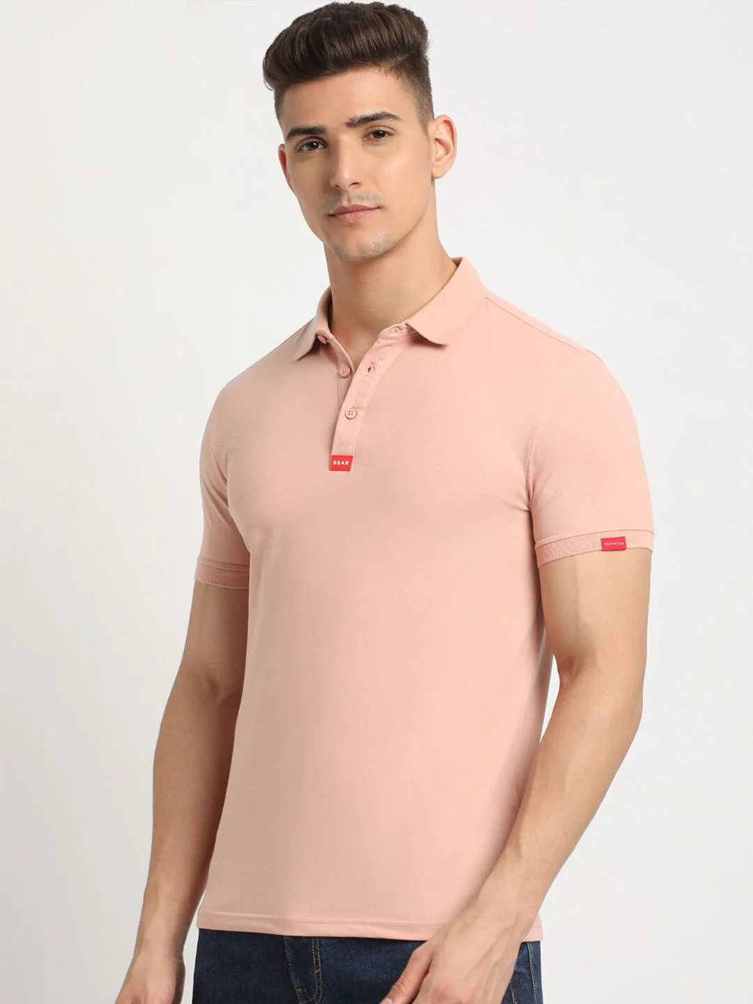 THE BEAR HOUSE Polo Collar Short Sleeves Slim Fit T-shirt - Image 5