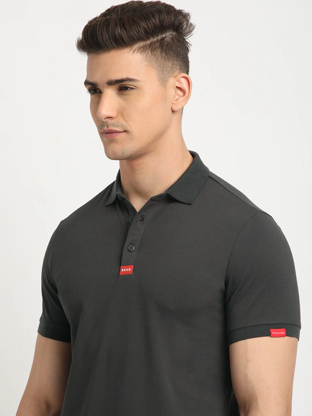 THE BEAR HOUSE Polo Collar Short Sleeves Slim Fit T-shirt - Image 3