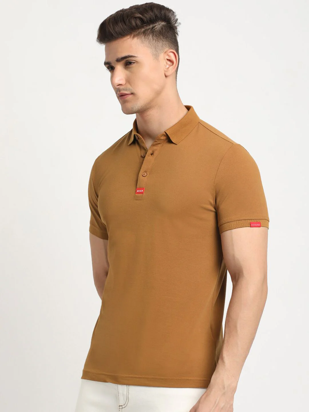 THE BEAR HOUSE Polo Collar Short Sleeves Slim Fit T-shirt - Image 5