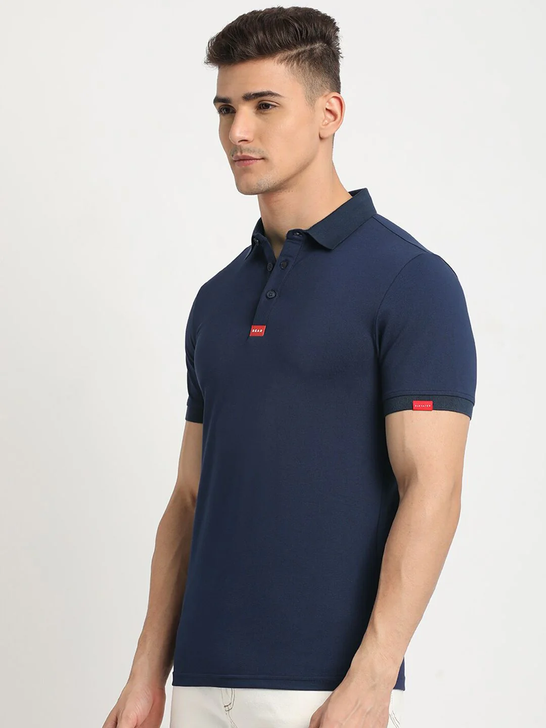 THE BEAR HOUSE Polo Collar Short Sleeves Slim Fit T-shirt - Image 5