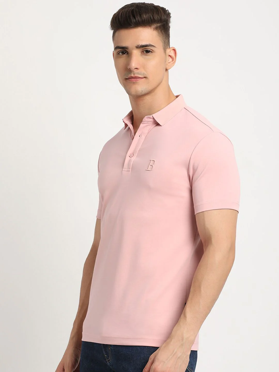 THE BEAR HOUSE Polo Collar Short Sleeves Slim Fit T-shirt - Image 3