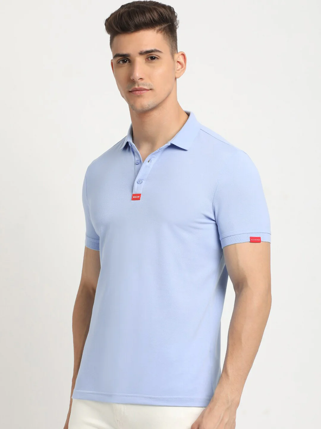 THE BEAR HOUSE Polo Collar Short Sleeves Slim Fit T-shirt - Image 4