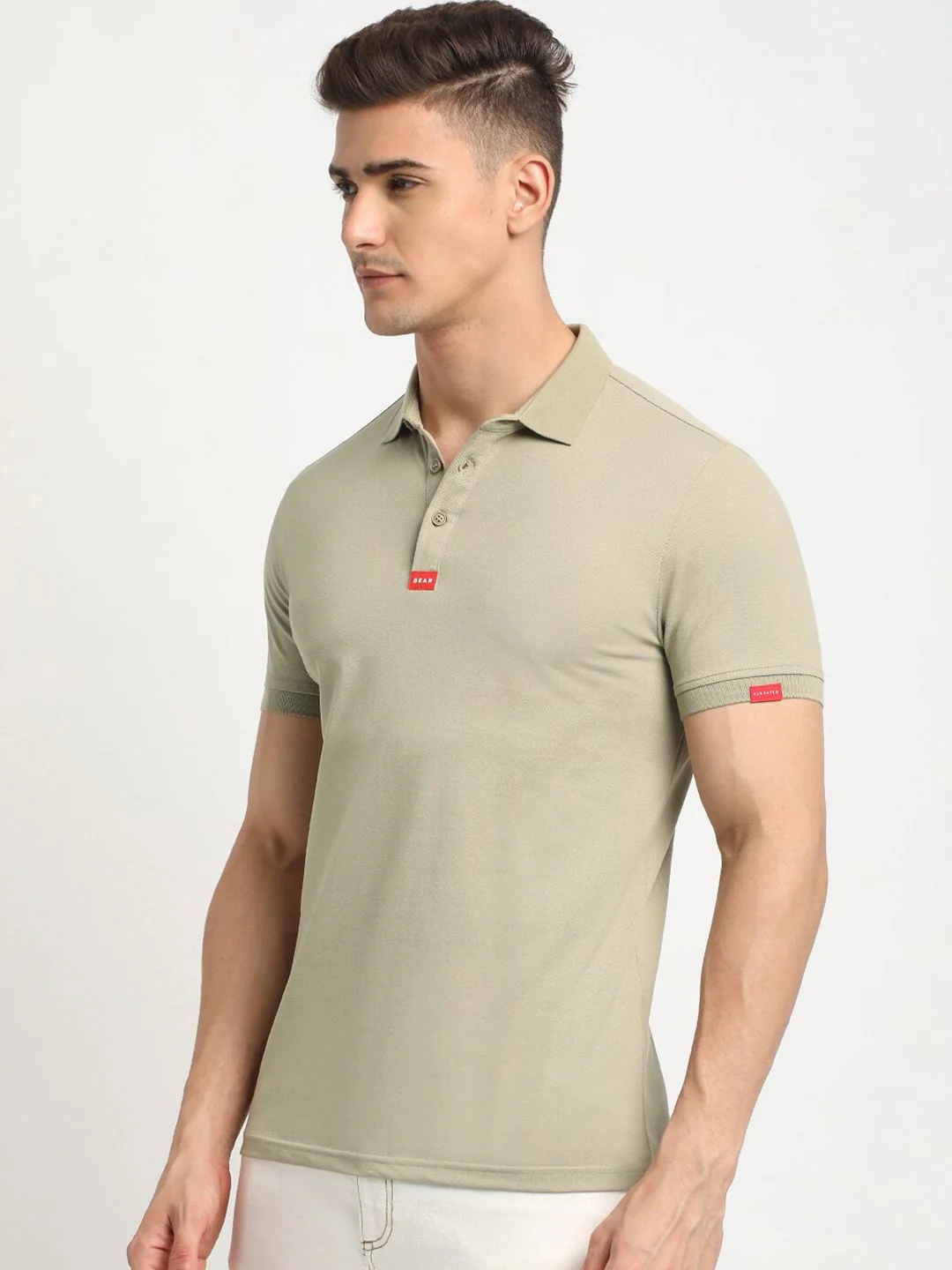 THE BEAR HOUSE Polo Collar Short Sleeves Slim Fit T-shirt - Image 5