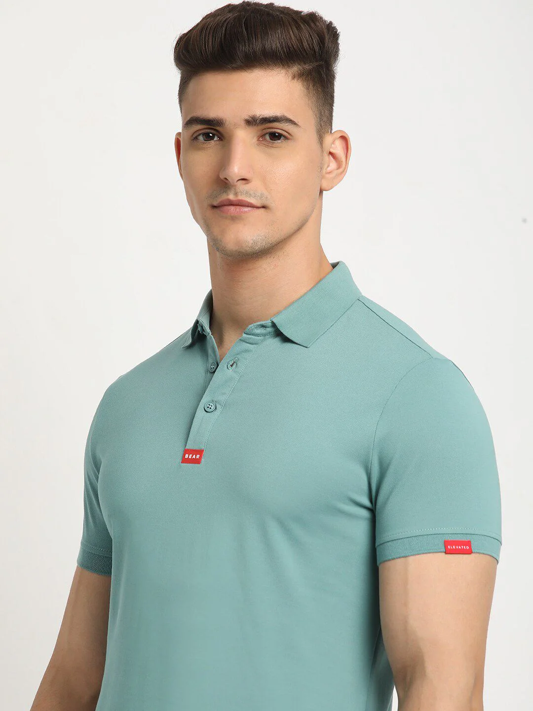 THE BEAR HOUSE Polo Collar Short Sleeves Slim Fit T-shirt - Image 3