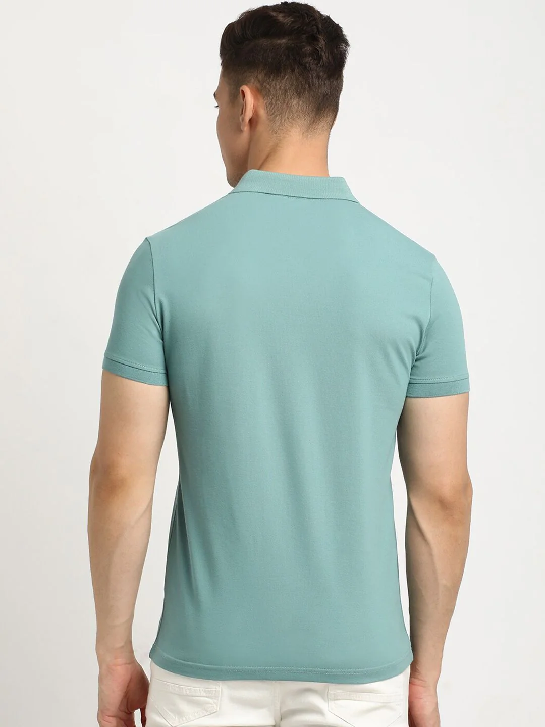 THE BEAR HOUSE Polo Collar Short Sleeves Slim Fit T-shirt - Image 4
