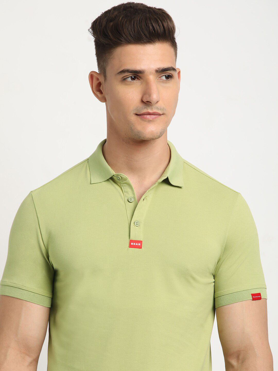THE BEAR HOUSE Polo Collar Short Sleeves Slim Fit T-shirt - Image 3
