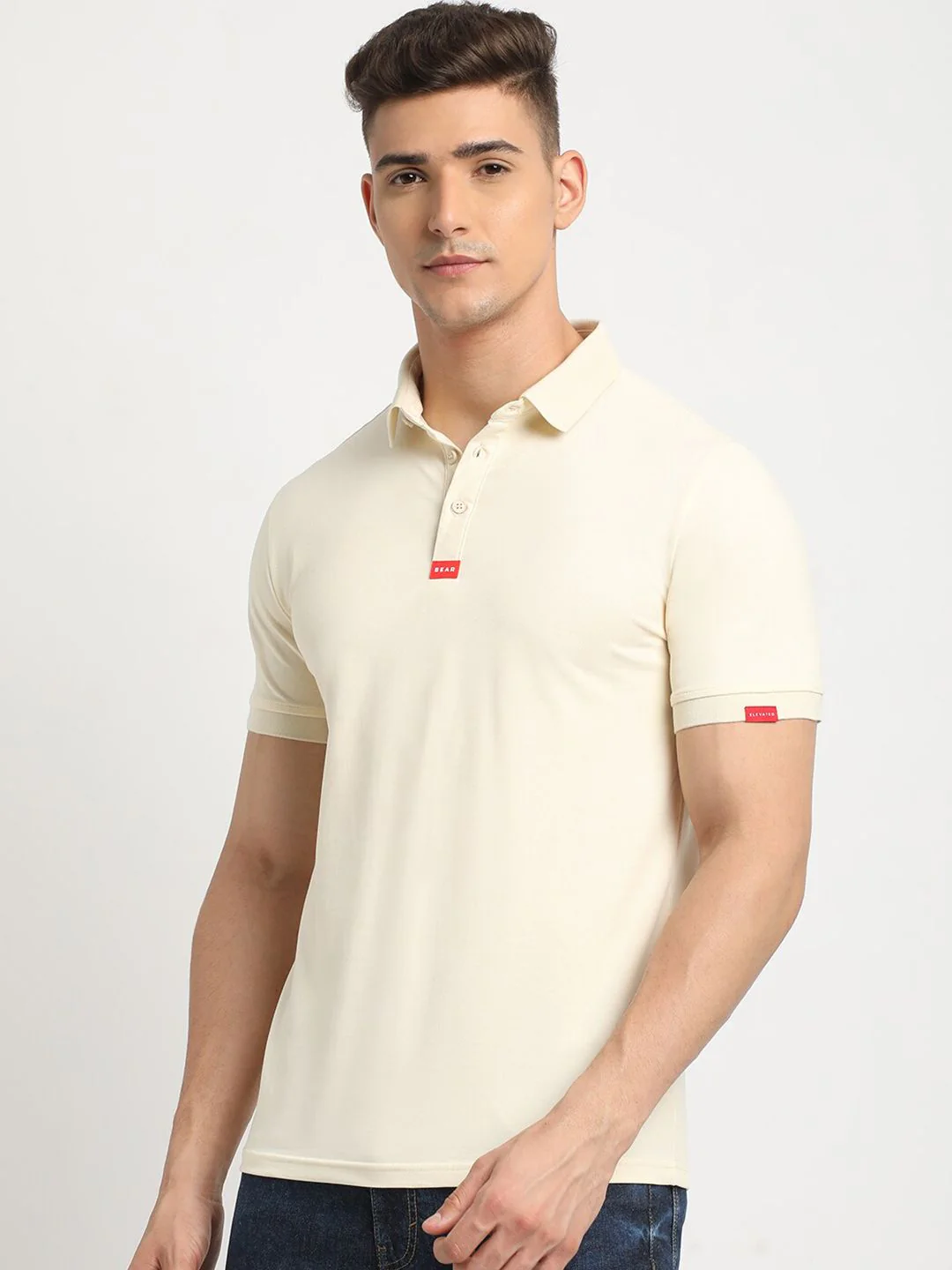 THE BEAR HOUSE Polo Collar Short Sleeves Slim Fit T-shirt - Image 5