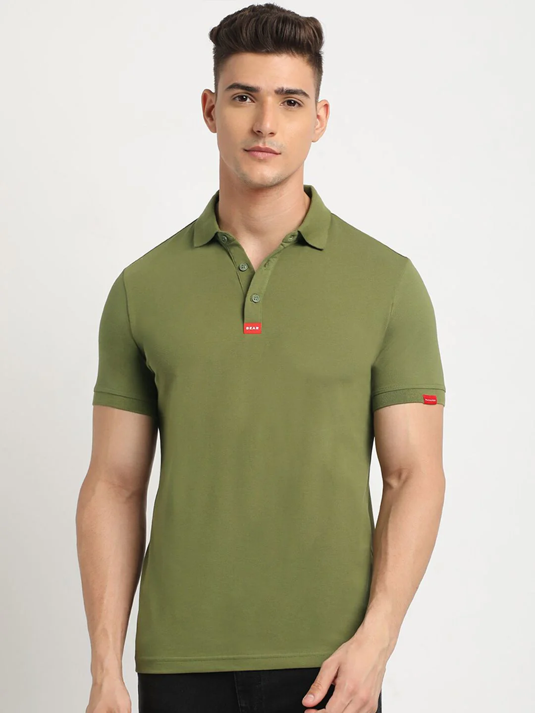 THE BEAR HOUSE Polo Collar Short Sleeves Slim Fit T-shirt - Image 2