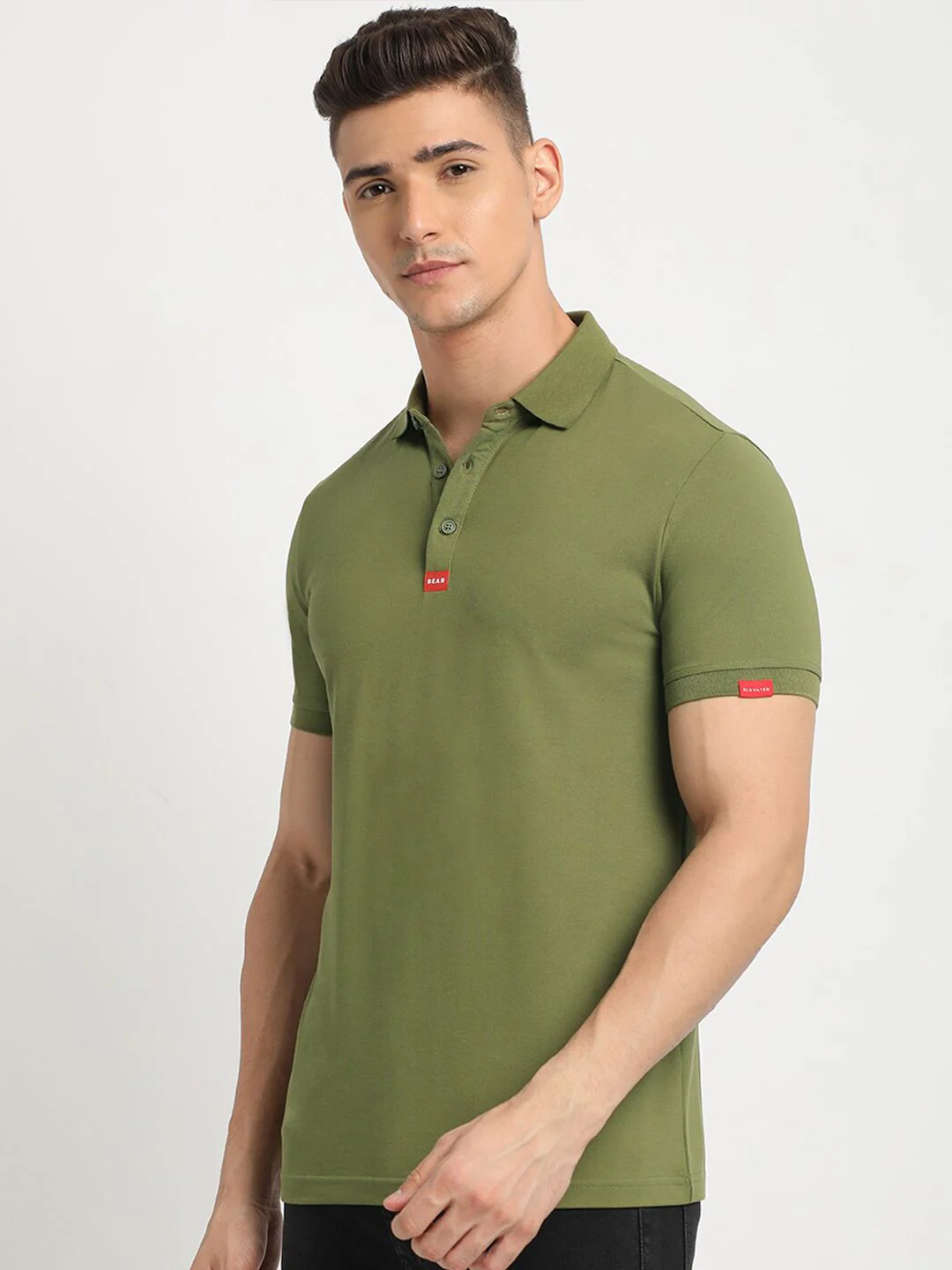 THE BEAR HOUSE Polo Collar Short Sleeves Slim Fit T-shirt - Image 5