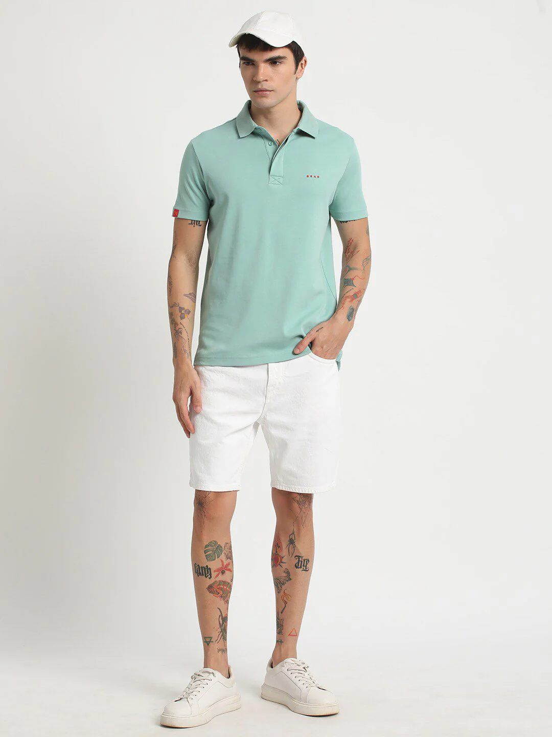 THE BEAR HOUSE Polo Collar Slim Fit Cotton T-shirt - Image 4