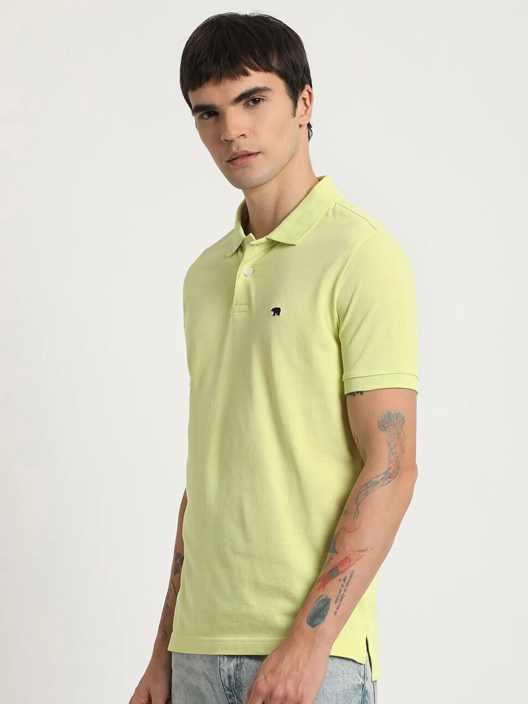 THE BEAR HOUSE Polo Collar Slim Fit Cotton T-shirt - Image 3