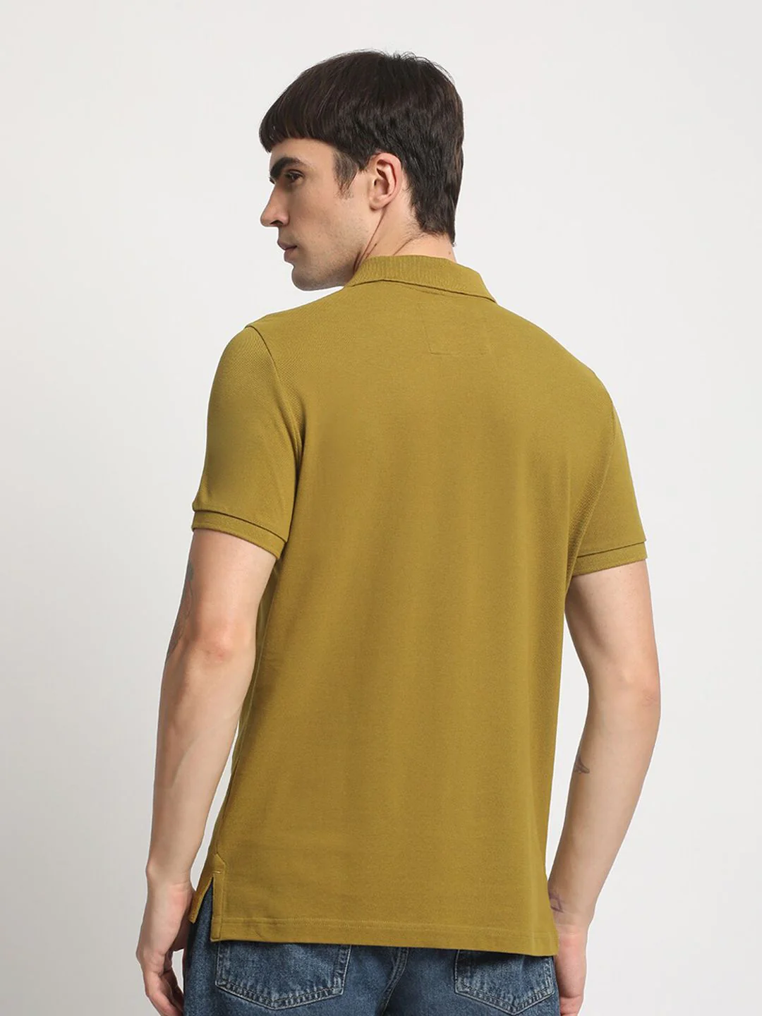 THE BEAR HOUSE Polo Collar Slim Fit Pure Cotton T-shirt - Image 5