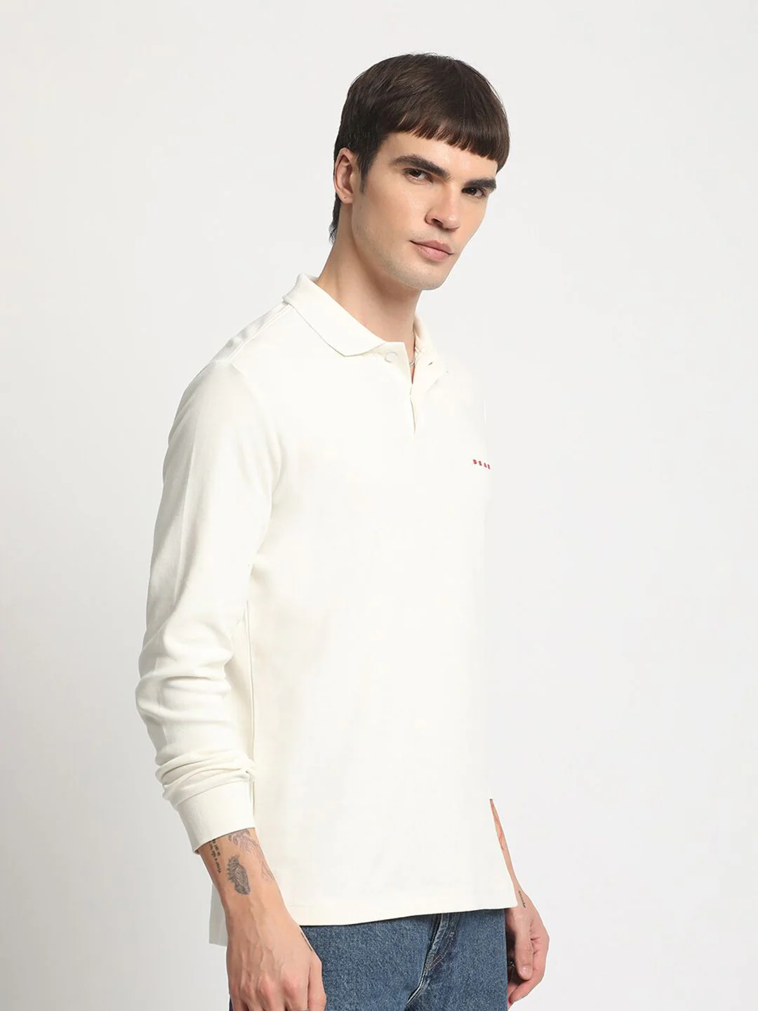 THE BEAR HOUSE Slim Fit Polo Collar Pure Cotton T-shirt - Image 3